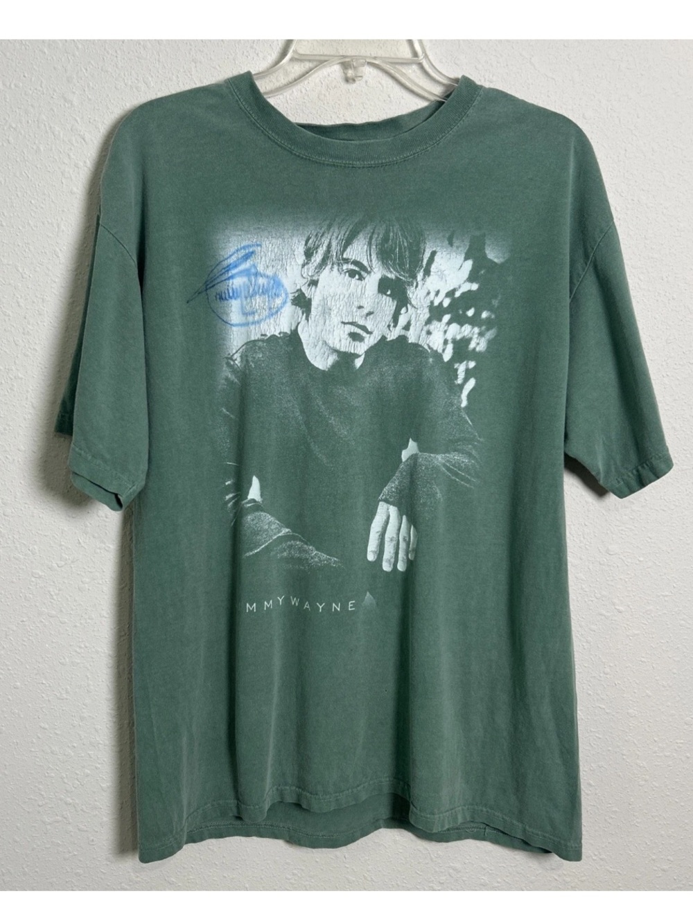 Vintage Jimmy Wayne Autographed T-Shirt Green Size Medium Country Music